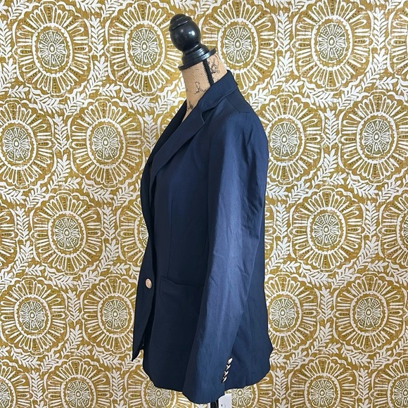 J. McLaughlin Benji Single-Breasted Amelia Cloth Blazer in Winter Navy $398 Sz 4 - Picture 8 of 14